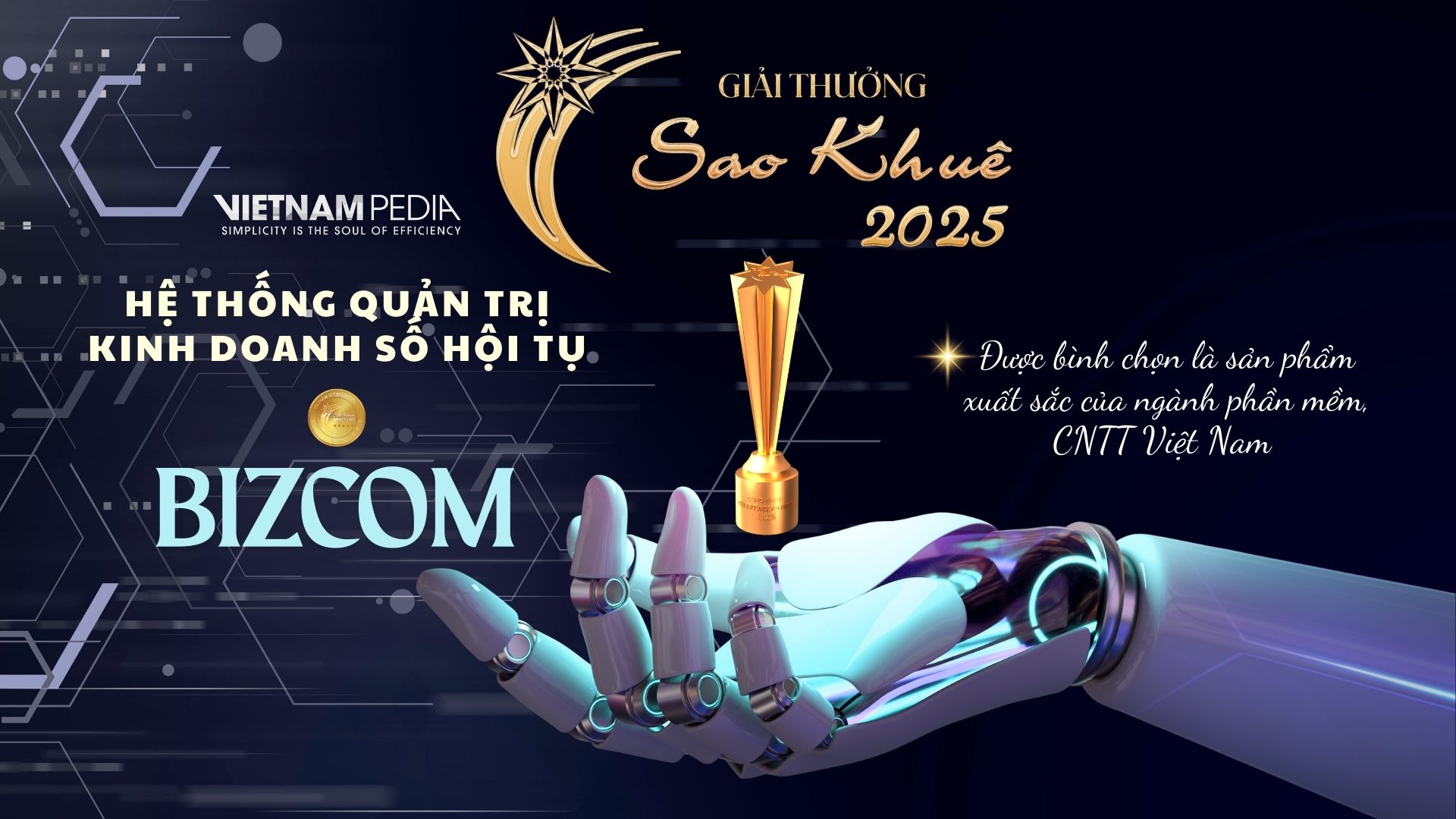 Bizcom – Giải pháp quản trị kinh doanh số hội tụ của Vietnampedia được vinh danh tại giải thưởng công nghệ